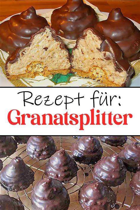 Granatsplitter: kleine schokoladige Hügel auf einer Platte