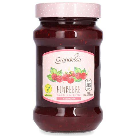 Grandessa Himbeerkonfitüre Glas und Etikett