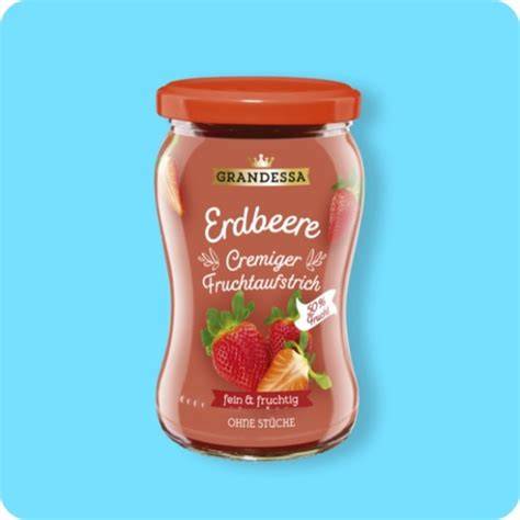 Grandessa Marmelade im Regal, verschiedene Sorten
