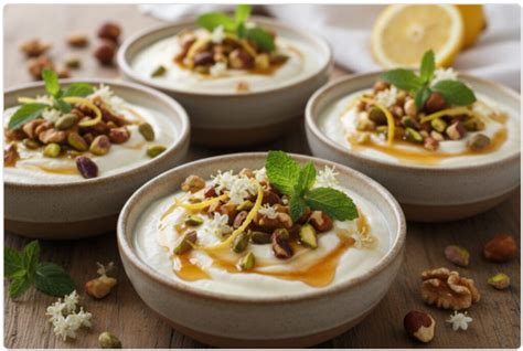 Grapefruit-Joghurt-Dessert mit gerösteten Nüssen