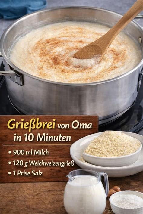 Grießbrei in der Zubereitung