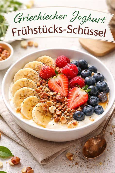 Griechischer Joghurt mit frischem Obst und Schokolade