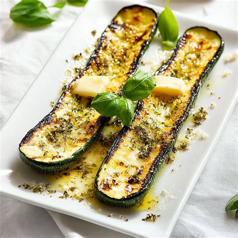 Grillbeilagen: Maiskolben, gegrillte Zucchini und Nektarinen