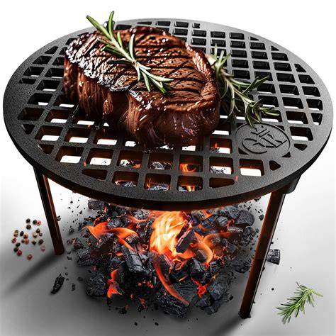 Grillrost mit goldbraunen Honig-Fleisch-Fackeln, serviert mit Dip