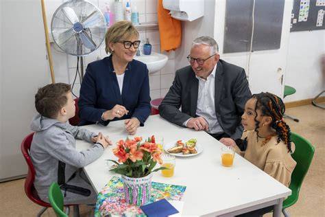 Grundschulkinder beim Schulfrühstück
