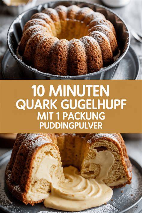 Gugelhupf mit Quark und Puddingpulver - Schemagrafik Zutaten und Backzeiten