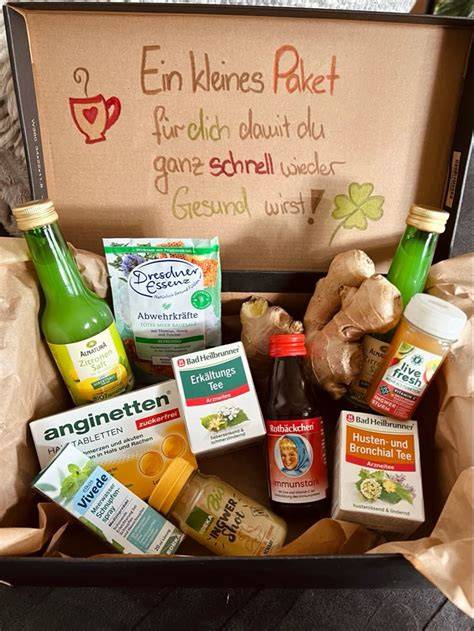 Gute-Besserung-Kekse und Kuchen-Box als Geschenk für Kranke