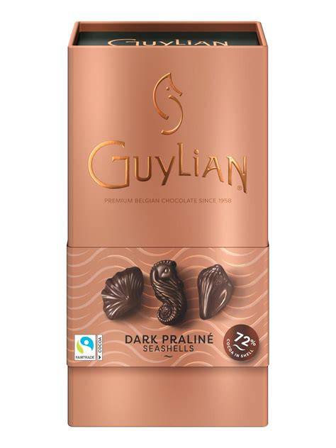 Guylian Meeresfrüchte Pralinen Verpackung und Markenlogo