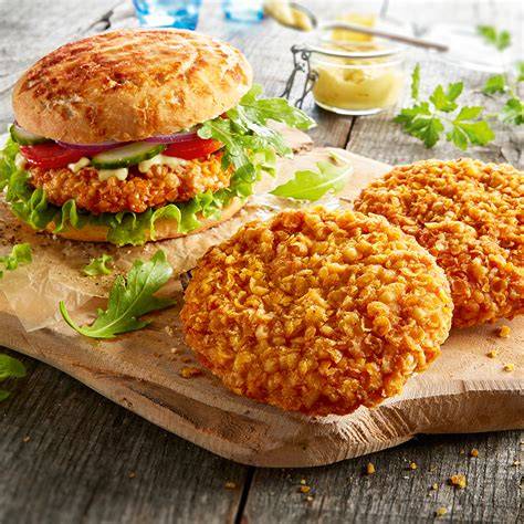 Hähnchen-Burger mit Honig-Senf-Cornflakes-Panade