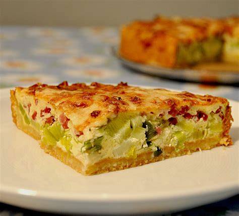 Hähnchen-Lauch-Kuchen aufgeschnitten