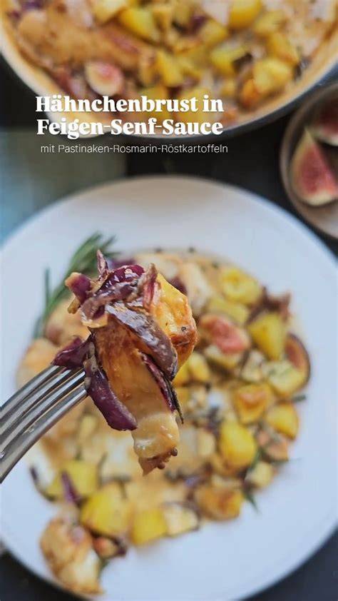 Hähnchenbrust mit Honig-Senf-Orangensauce auf Teller