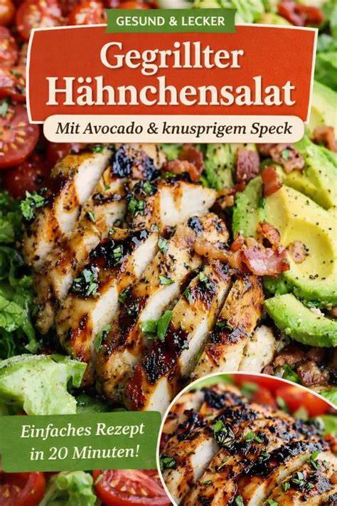 Hähnchensalat mit Avocado, Honig-Senf-Dressing und knusprigem Hähnchen