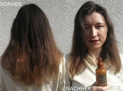 Haarstruktur vorher-nachher Anwendung von Honig Serum