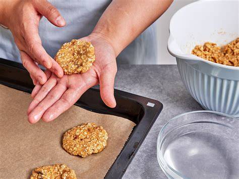 Haferflocken Protein Cookies auf Blech