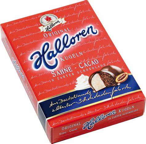 Halloren-Kugeln im Regal und Fabrikverkauf