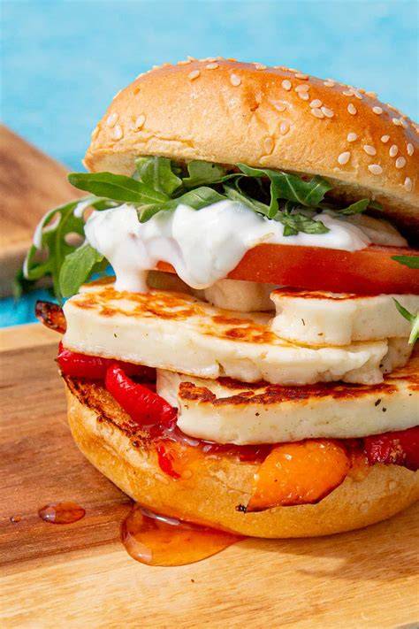 Halloumi-Burger Zusammenbau