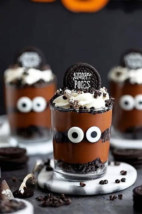 Halloween Dessert im Glas mit Mandarine-Kürbis