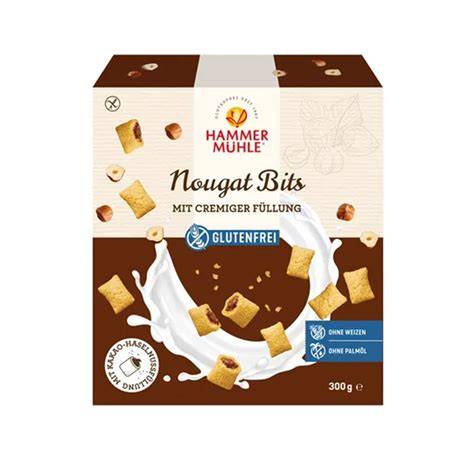 Hammermühle Nougat Bits Packung und Inhalt