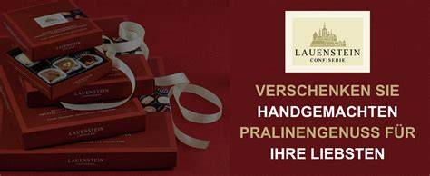 Handgefertigte Lauensteiner Pralinen auf weißem Hintergrund