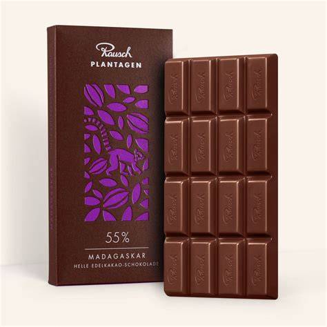 Handgemachte Rausch Plantagen Madagaskar 55% Tafel mit Meersalz