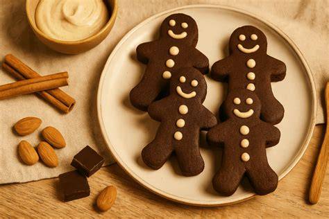 Handgemachte vegane Schokoladentafeln ohne Zucker auf Holzbrett