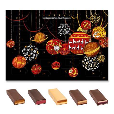 Handgeschöpfte Zotter Adventskalender geöffnet
