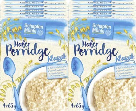 Handliche Portionspackungen des Schapfenmühle Porridge