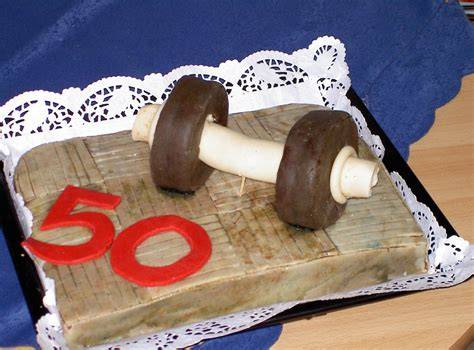 Hantel Kuchen dekoriert Metallic-Fondant