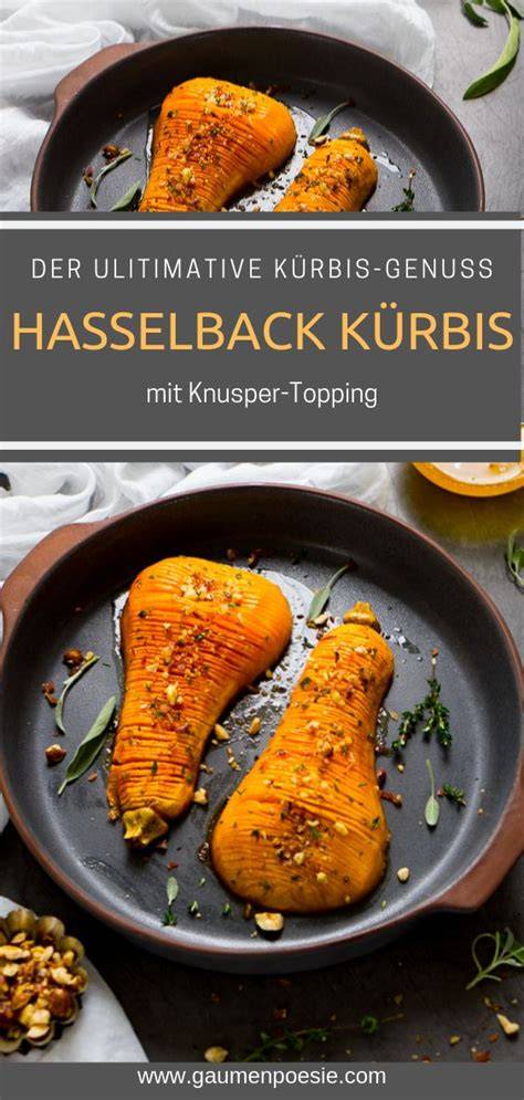Hasselback Butternut-Kürbis mit Knusper-Topping