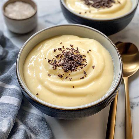 Hausgemachter Vanillepudding mit cremiger Textur