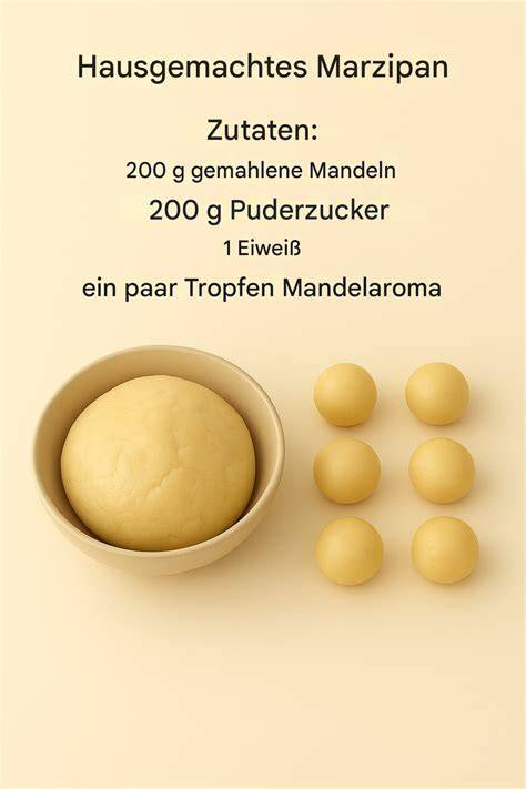 Hausgemachtes Marzipan, Zutaten und Verarbeitung