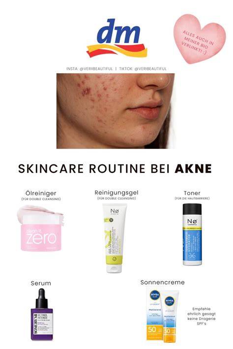 Hautpflegeroutine bei Akne (Infografik: Reinigung, Serum, Sonnenschutz)