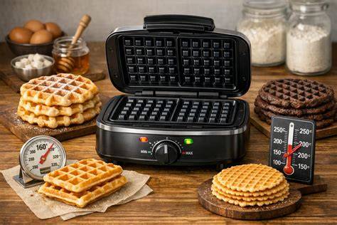 Heißes Waffeleisen und Silikonbackform - richtige Anwendung