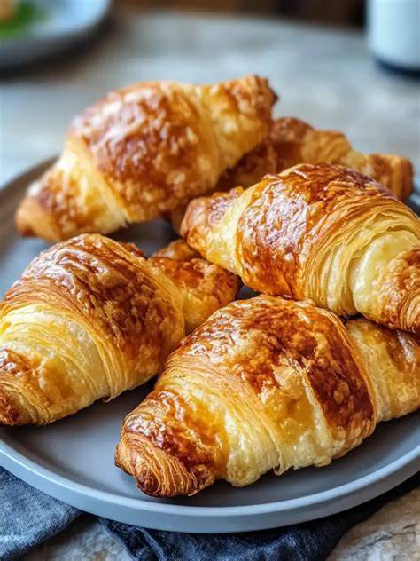 Heißluftfritteuse mit frisch gebackenen Croissants