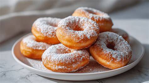 Heißluftfritteuse mit goldbraun gebackenen Krapfen