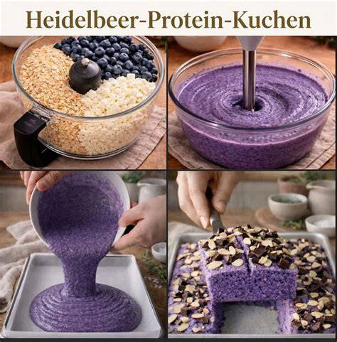 Heidelbeer Quark Kuchen als Frühstück und Kaffeekuchen