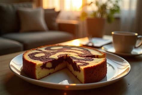 Heidelbeer-Marzipan-Kuchen auf Kaffeetisch
