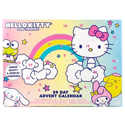 Hello Kitty Adventskalender auf rosa Hintergrund