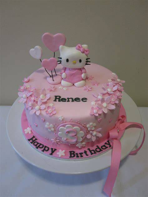 Hello Kitty Torte als fertiges Motiv mit Deko und Schleife