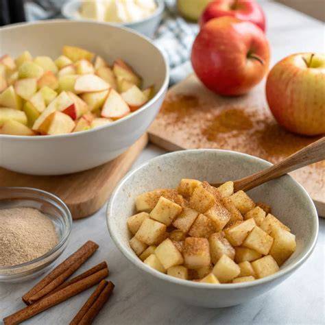 Herbstliche Äpfel und Gewürze für Crumble