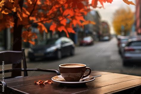 Herbstliche Stimmung: Kaffee und Apfel-Krokant-Kuchen am Fenster