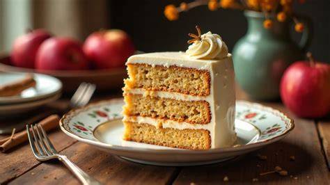 Herbstliche Tortenfüllung: Apfel, Nüsse, Creme, Zimt und bunte Buttercreme