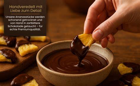 Herstellungsprozess getrocknete Ananas mit Schokolade