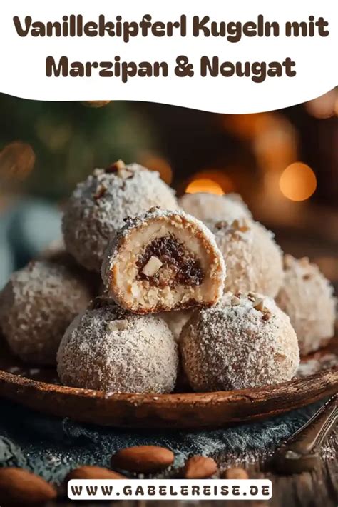Herstellungsschritte: Marzipan ausrollen, Nougat portionieren und Kugeln formen