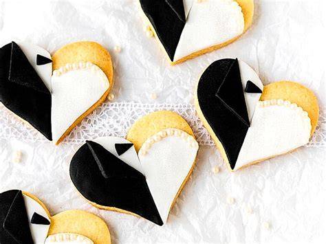 Herz Kekse mit Fondant als Namenskekse für Hochzeit