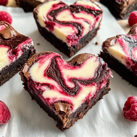 Herz-Cheesecake mit Schokoladen-Swirl und Himbeersauce
