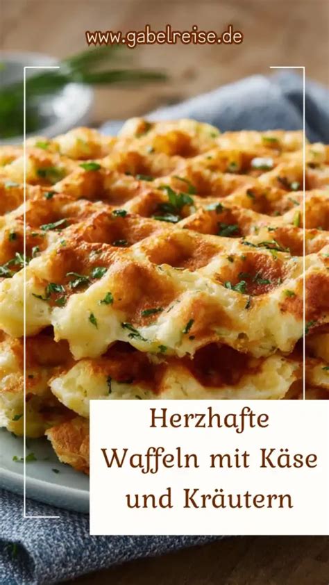 Herzhafte Waffeln, frisch gebacken und serviert mit Frischkäse