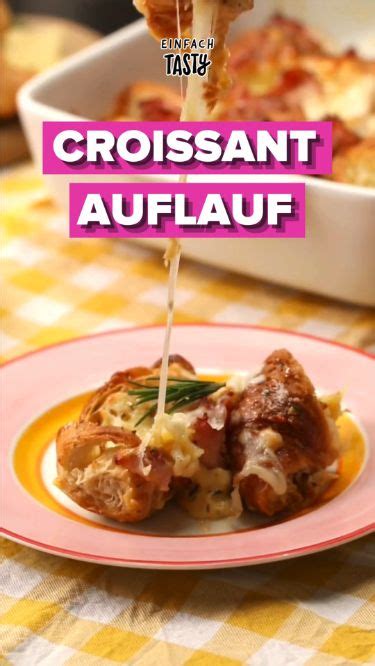 Herzhafter Croissant-Auflauf mit Schinken und Käse