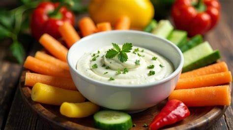 Herzhafter Quark-Dip mit Gemüsesticks