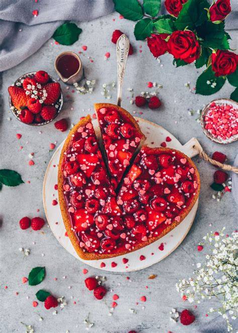 Herzkuchen mit Sahnefüllung und Kuchenglasur zum Vatertag